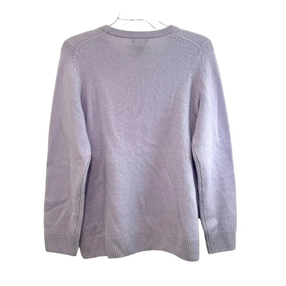 C by Bloomingdales Lavender Serenity Blue Cashmere Crewneck Sweater L